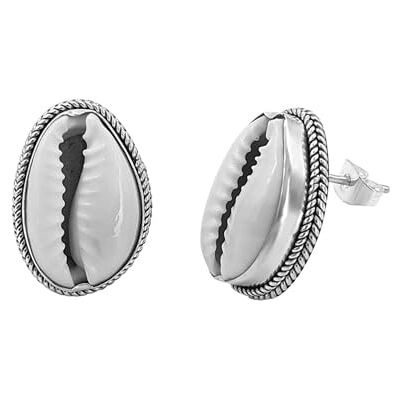 81stgeneration Boucles D'Oreilles à Tige en Coquillage Cauri pour Femme en Argent Sterling 925 Cadre en Corde Style Bali Bijou de Plage Bohème en Coquillage Naturel - Publicité 81stgeneration Boucles D'Oreilles à Tige en Coquillage Cauri pour Femme en Argent Sterling 925 Cadre en Corde Style Bali Bijou de Plage Bohème en Coquillage Naturel - Publicité