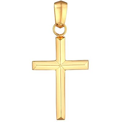Kuzzoi Pendentif croix en argent pour chaînes, pendentif croix (30 mm) en argent sterling 925 plaqué or pour colliers, bijoux dorés accessoires pour hommes - Publicité Kuzzoi Pendentif croix en argent pour chaînes, pendentif croix (30 mm) en argent sterling 925 plaqué or pour colliers, bijoux dorés accessoires pour hommes - Publicité