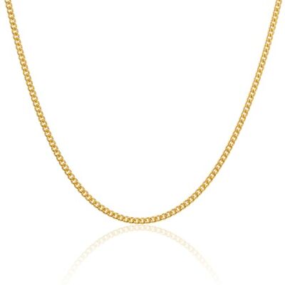 MIORE Collier Femme Argent 925 Plaqué Or 18 Carats 46cm ou Collier Or Jaune 14ct 585 sans Pendentif Chaîne Gourmette 45CM, Chaine Homme/Chaine Femme, Bijoux Hypoallergéniques - Publicité MIORE Collier Femme Argent 925 Plaqué Or 18 Carats 46cm ou Collier Or Jaune 14ct 585 sans Pendentif Chaîne Gourmette 45CM, Chaine Homme/Chaine Femme, Bijoux Hypoallergéniques - Publicité