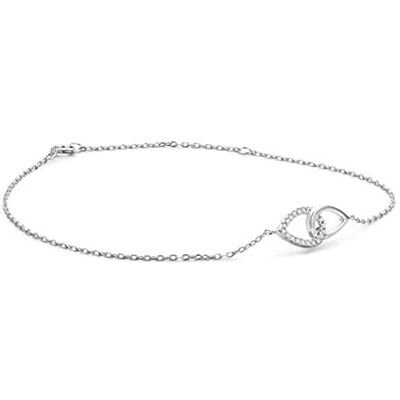 MIORE Bracelet Femme Or Blanc 9 Carats (375), Anneaux Entrelacés Diamants Naturels 0,09 ct, Chaine Maille Forçat 18 cm, Fermoir Mousqueton, Bracelet Or Hypoallergénique, Avec Coffret Bijoux - Publicité MIORE Bracelet Femme Or Blanc 9 Carats (375), Anneaux Entrelacés Diamants Naturels 0,09 ct, Chaine Maille Forçat 18 cm, Fermoir Mousqueton, Bracelet Or Hypoallergénique, Avec Coffret Bijoux - Publicité