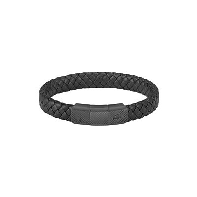 Lacoste Bracelet en cuir pour Homme Collection ROKEL Noir - Publicité Lacoste Bracelet en cuir pour Homme Collection ROKEL Noir - Publicité