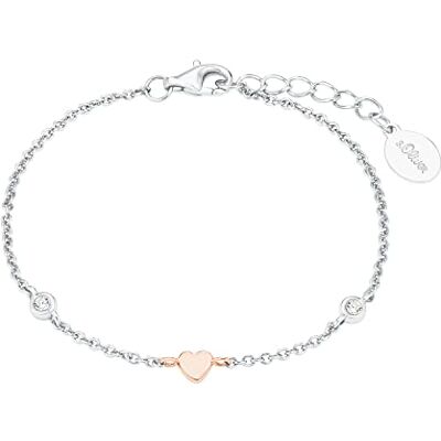 s.Oliver Bracelet 925 Sterling Silber Mädchen Kinder Armschmuck, avec Zirkonia synth., 14+2 cm, Bicolor, Herz, Livré en boîte cadeau de bijoux - Publicité s.Oliver Bracelet 925 Sterling Silber Mädchen Kinder Armschmuck, avec Zirkonia synth., 14+2 cm, Bicolor, Herz, Livré en boîte cadeau de bijoux - Publicité