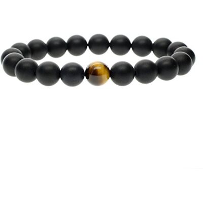 COAI Bracelet Perle Pierres Véritables Onyx Homme - Publicité COAI Bracelet Perle Pierres Véritables Onyx Homme - Publicité