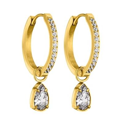 Purelei Créoles Femme Plaqué Or 18 Carats, Boucles d'Oreilles Vintage Élégantes 15,6mm, Acier Inoxydable, Zirconium Blanc, Cadeau Bijoux Sophistiqués - Publicité Purelei Créoles Femme Plaqué Or 18 Carats, Boucles d'Oreilles Vintage Élégantes 15,6mm, Acier Inoxydable, Zirconium Blanc, Cadeau Bijoux Sophistiqués - Publicité