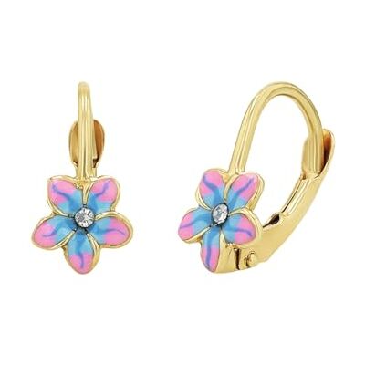 AMOR Boucles d'Oreilles pour Enfant Unisexe en Or 375 avec Zircone Boucle d'Oreille Pendante en Forme de Fleur AMR-EG0010 - Publicité AMOR Boucles d'Oreilles pour Enfant Unisexe en Or 375 avec Zircone Boucle d'Oreille Pendante en Forme de Fleur AMR-EG0010 - Publicité