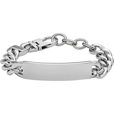 Fossil Bracelet Pour Hommes Drew, Longueur : 223.4mm, Largeur : 46.3mm, Hauteur : 12.3mm Bracelet En Acier Inoxydable Argenté, , Ton argenté - Publicité Fossil Bracelet Pour Hommes Drew, Longueur : 223.4mm, Largeur : 46.3mm, Hauteur : 12.3mm Bracelet En Acier Inoxydable Argenté, , Ton argenté - Publicité