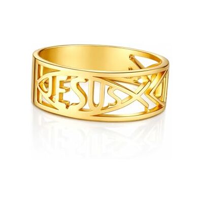 BlackAmazement Bague en acier inoxydable 316L Jésus Ichthys poisson découpé or argent homme femme, Acier inoxydable - Publicité BlackAmazement Bague en acier inoxydable 316L Jésus Ichthys poisson découpé or argent homme femme, Acier inoxydable - Publicité
