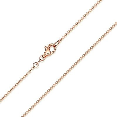 MATERIA by Matthias Wagner Chaîne maille forçat en argent sterling 925 plaqué or rose – 1,2 mm Collier #-60cm - Publicité MATERIA by Matthias Wagner Chaîne maille forçat en argent sterling 925 plaqué or rose – 1,2 mm Collier #-60cm - Publicité