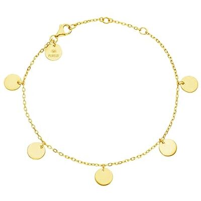 Purelei Bracelet Kalea (or et argent), bracelet femme avec petits pendentifs plats, bijoux en acier inoxydable, longueur 6/7,5/9 cm - Publicité Purelei Bracelet Kalea (or et argent), bracelet femme avec petits pendentifs plats, bijoux en acier inoxydable, longueur 6/7,5/9 cm - Publicité