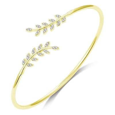 Philip Jones Bracelet Feuille plaqué Or créé avec des Cristaux Zircondia® - Publicité Philip Jones Bracelet Feuille plaqué Or créé avec des Cristaux Zircondia® - Publicité