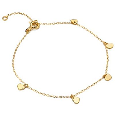 MIORE Bracelet Femme Or Jaune 9 Carats (375), Charms Cœurs, Chaine Maille Forçat 18 cm, Fermoir Anneau à Ressort, Bracelet à Breloques Hypoallergénique, Fabriqué en Italie, Avec Coffret Bijoux - Publicité MIORE Bracelet Femme Or Jaune 9 Carats (375), Charms Cœurs, Chaine Maille Forçat 18 cm, Fermoir Anneau à Ressort, Bracelet à Breloques Hypoallergénique, Fabriqué en Italie, Avec Coffret Bijoux - Publicité