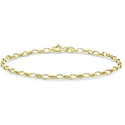 MIORE Bracelet Femme Or Jaune 14 Carats (585), Mailles Ovales, Chaine Maille Jante Longueur 19,5 cm, Fermoir Anneau à Ressort, Bracelet Or Hypoallergénique, Fabriqué en Italie, Avec Coffret Bijoux - Publicité MIORE Bracelet Femme Or Jaune 14 Carats (585), Mailles Ovales, Chaine Maille Jante Longueur 19,5 cm, Fermoir Anneau à Ressort, Bracelet Or Hypoallergénique, Fabriqué en Italie, Avec Coffret Bijoux - Publicité
