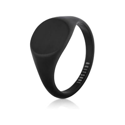 Akitsune Parvus Ring Rond Design Ring Femmes Hommes Acier inoxydable Elgant Luxe Premium Minimaliste Sceau Noir Mat US 8 - Publicité Akitsune Parvus Ring Rond Design Ring Femmes Hommes Acier inoxydable Elgant Luxe Premium Minimaliste Sceau Noir Mat US 8 - Publicité
