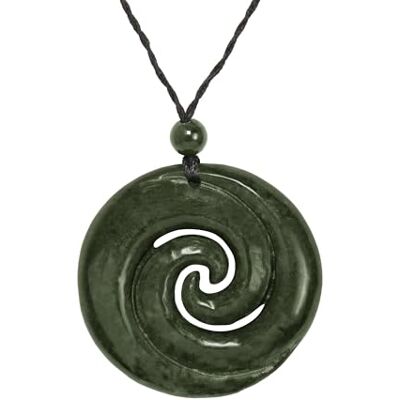 81stgeneration Collier avec Pendentif Double Spirale Koru en Jade Néphrite Collier Cordon de Style Maori pour Homme Pierre Verte Véritable Amulette Tribale Sculptée - Publicité 81stgeneration Collier avec Pendentif Double Spirale Koru en Jade Néphrite Collier Cordon de Style Maori pour Homme Pierre Verte Véritable Amulette Tribale Sculptée - Publicité