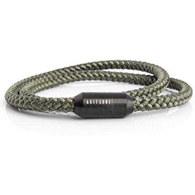 Akitsune Mare Cordage Nylon 5 mm de Large Fermeture Magntique Capsule Double Enroulement Femme Homme Maritime Noir Mat-Vert Olive 21,00 cm - Publicité Akitsune Mare Cordage Nylon 5 mm de Large Fermeture Magntique Capsule Double Enroulement Femme Homme Maritime Noir Mat-Vert Olive 21,00 cm - Publicité
