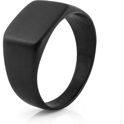 Akitsune Solida Bague Bague Design rectangulaire Femmes Hommes Acier Inoxydable Elgant Luxe Premium Minimaliste Sceau Noir Mat US 9 - Publicité Akitsune Solida Bague Bague Design rectangulaire Femmes Hommes Acier Inoxydable Elgant Luxe Premium Minimaliste Sceau Noir Mat US 9 - Publicité