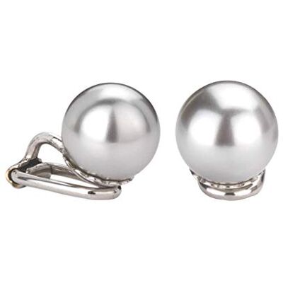 Traveller Boucles d'oreille clip Perle 10mm gris platiné - Publicité Traveller Boucles d'oreille clip Perle 10mm gris platiné - Publicité