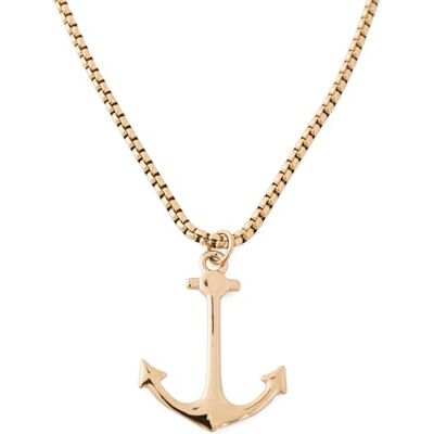 Akitsune Portus Pendentif INCL. 70cm Chane Collier Port Ancre Nautique Maritime Femme Homme Acier Inoxydable Or - Publicité Akitsune Portus Pendentif INCL. 70cm Chane Collier Port Ancre Nautique Maritime Femme Homme Acier Inoxydable Or - Publicité