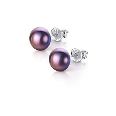 Amberta Boucles D'Oreilles pour Femme en Argent 925/1000 avec Perles: 6-7 mm/Perle Foncée - Publicité Amberta Boucles D'Oreilles pour Femme en Argent 925/1000 avec Perles: 6-7 mm/Perle Foncée - Publicité