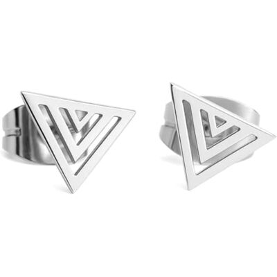 Felicidade Boucles d’Oreilles Triangle de l’Eau en Acier Inoxydable Argenté – Symbole Spirituel Féminin Sacré & Élément Eau – Bijou Géométrique Minimaliste Élégant pour Femme - Publicité Felicidade Boucles d’Oreilles Triangle de l’Eau en Acier Inoxydable Argenté – Symbole Spirituel Féminin Sacré & Élément Eau – Bijou Géométrique Minimaliste Élégant pour Femme - Publicité
