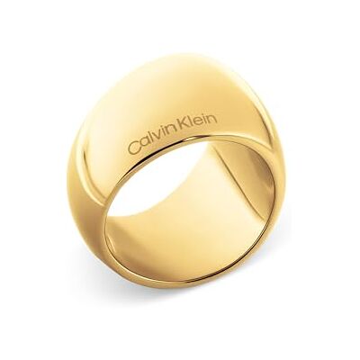 Calvin Klein Bague pour Femme Collection MODERN PURITY en Acier Inoxydable avec placage Or Jaune - Publicité Calvin Klein Bague pour Femme Collection MODERN PURITY en Acier Inoxydable avec placage Or Jaune - Publicité