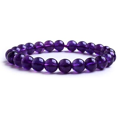 Candyfancy Pierres Précieuses Bracelet Amethyste Veritable Naturelle Lithotherapie 8MM Perles Femme Homme - Publicité Candyfancy Pierres Précieuses Bracelet Amethyste Veritable Naturelle Lithotherapie 8MM Perles Femme Homme - Publicité