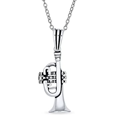 Bling Jewelry Collier Classique En Argent Sterling Avec Pendentif Trompette Pour Ados Et Pour Femmes. Publicité Bling Jewelry Collier Classique En Argent Sterling Avec Pendentif Trompette Pour Ados Et Pour Femmes. Publicité