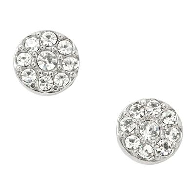 Fossil Boucles d'oreilles en acier inoxydable de ton argenté avec fermoir à bouton-pression pour femmes - Publicité Fossil Boucles d'oreilles en acier inoxydable de ton argenté avec fermoir à bouton-pression pour femmes - Publicité