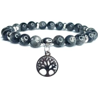 Bracelet en Labradorite Pierre Naturelle Perles de taille 8mm avec Charm Arbre de Vie Bijou Unisexe Élégant Marque Felicidade Cadeau Homme et Femme Mystique et Spirituel - Publicité Bracelet en Labradorite Pierre Naturelle Perles de taille 8mm avec Charm Arbre de Vie Bijou Unisexe Élégant Marque Felicidade Cadeau Homme et Femme Mystique et Spirituel - Publicité