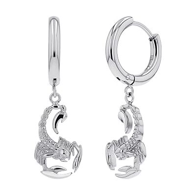 AMOR Boucles d'Oreilles Unisexe Femme Homme en Acier inoxydable Argenté Créole en Forme de Signe du Scorpion AMR-E0197 - Publicité AMOR Boucles d'Oreilles Unisexe Femme Homme en Acier inoxydable Argenté Créole en Forme de Signe du Scorpion AMR-E0197 - Publicité