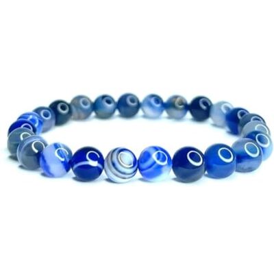 Felicidade Bracelet en Agate Bleue Foncée Naturelle – Perles Authentiques 8MM – Bijou Élégant & Intemporel – Harmonie & Énergie Positive – Bracelet Unisexe Femme & Homme – Idée Cadeau Minéral Unique - Publicité Felicidade Bracelet en Agate Bleue Foncée Naturelle – Perles Authentiques 8MM – Bijou Élégant & Intemporel – Harmonie & Énergie Positive – Bracelet Unisexe Femme & Homme – Idée Cadeau Minéral Unique - Publicité