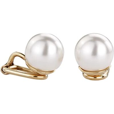 Traveller Traveler Boucles d'oreille clip Perle 10mm blanc 22ct doré - Publicité Traveller Traveler Boucles d'oreille clip Perle 10mm blanc 22ct doré - Publicité