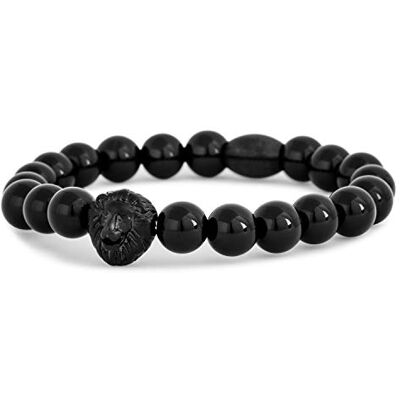 Akitsune Regis Bracelet de perles Bijoux de bras Femme Homme Onyx Lion Noir Mat 20cm - Publicité Akitsune Regis Bracelet de perles Bijoux de bras Femme Homme Onyx Lion Noir Mat 20cm - Publicité
