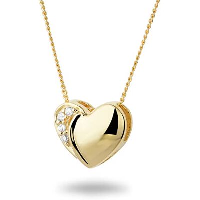 MIORE Collier Femme, Pendentif Coeur, Or 18 Carats 750 Or Jaune, Diamants 0.02 ct, Maille Gourmette, 45 cm, Fermoir Anneau à Ressort, Fabriqué en Italie - Publicité MIORE Collier Femme, Pendentif Coeur, Or 18 Carats 750 Or Jaune, Diamants 0.02 ct, Maille Gourmette, 45 cm, Fermoir Anneau à Ressort, Fabriqué en Italie - Publicité