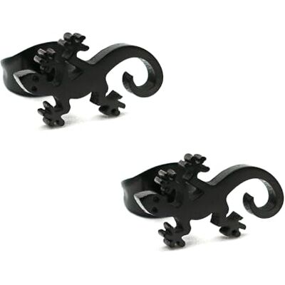 BlackAmazement Lot de 2 boucles d'oreilles en acier inoxydable 316L Motif lézard Argenté, or rose, noir Pour femme, Acier inoxydable - Publicité BlackAmazement Lot de 2 boucles d'oreilles en acier inoxydable 316L Motif lézard Argenté, or rose, noir Pour femme, Acier inoxydable - Publicité