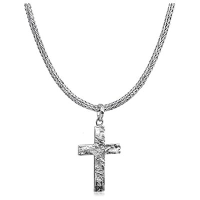 Kuzzoi Collier pour homme en argent sterling 925 oxydé avec pendentif croix, longueur 50 cm, chaîne roi avec pendentif, - Publicité Kuzzoi Collier pour homme en argent sterling 925 oxydé avec pendentif croix, longueur 50 cm, chaîne roi avec pendentif, - Publicité