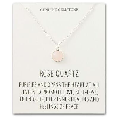 Philip Jones Collier Quartz Rose avec Carte Citation - Publicité Philip Jones Collier Quartz Rose avec Carte Citation - Publicité