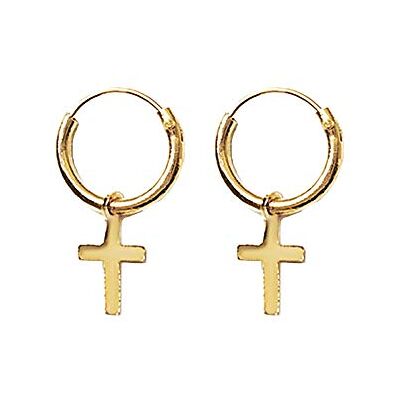 NKlaus Paire de boucles d'oreilles Croix Celtique Créoles Gothique Celtic Bali doré 12mm - Publicité NKlaus Paire de boucles d'oreilles Croix Celtique Créoles Gothique Celtic Bali doré 12mm - Publicité