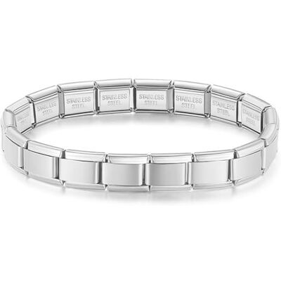 Quiges 9mm Italian Style Charm Link Module en acier inoxydable bracelets Matt les charme bracelets de style italien - Publicité Quiges 9mm Italian Style Charm Link Module en acier inoxydable bracelets Matt les charme bracelets de style italien - Publicité