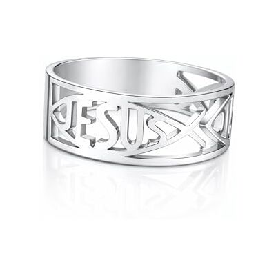 BlackAmazement Bague en acier inoxydable 316L Jésus Ichthys poisson découpé or argent homme femme, Acier inoxydable - Publicité BlackAmazement Bague en acier inoxydable 316L Jésus Ichthys poisson découpé or argent homme femme, Acier inoxydable - Publicité
