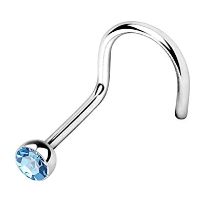 WARRIOR Piercing Nez Stud Nez Courbé avec Boule de Cristal Tchèque Acier Chirurgical 316L Stérile 22G (0.8 mm) Longueur 6.5 mm x 2.5 mm (SAPHIRE CLAIR) - Publicité WARRIOR Piercing Nez Stud Nez Courbé avec Boule de Cristal Tchèque Acier Chirurgical 316L Stérile 22G (0.8 mm) Longueur 6.5 mm x 2.5 mm (SAPHIRE CLAIR) - Publicité