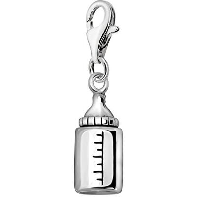 Quiges Charm Pendentif Perle avec Fermoir Femme Argent 925 Biberon 3D - Publicité Quiges Charm Pendentif Perle avec Fermoir Femme Argent 925 Biberon 3D - Publicité