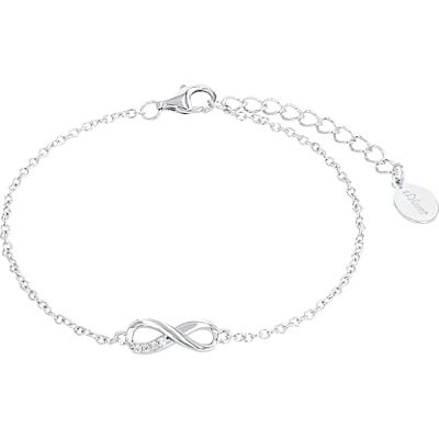s.Oliver Bracelet en argent 925 Sterling pour dames, avec zirconium synth., 16+3 cm, argent, infini, Livré en boîte cadeau de bijoux - Publicité s.Oliver Bracelet en argent 925 Sterling pour dames, avec zirconium synth., 16+3 cm, argent, infini, Livré en boîte cadeau de bijoux - Publicité