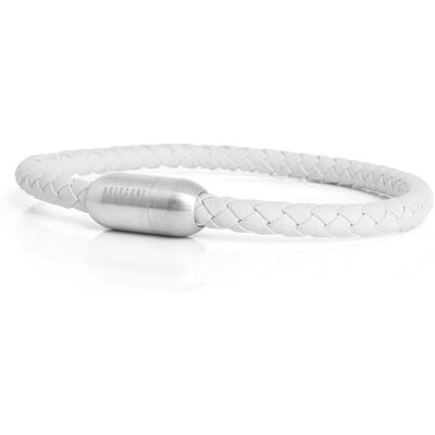 Akitsune Silvus Bracelet en Cuir Fermeture magntique 5mm Bracelets Femme Homme Acier Inoxydable Bracelet Simple Argent Blanc 17,5cm - Publicité Akitsune Silvus Bracelet en Cuir Fermeture magntique 5mm Bracelets Femme Homme Acier Inoxydable Bracelet Simple Argent Blanc 17,5cm - Publicité