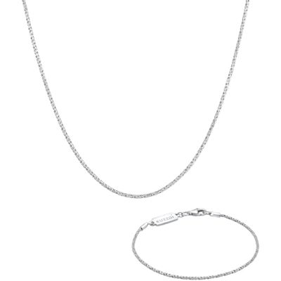 Kuzzoi Collier pour homme en argent 925 avec bracelet en argent sterling 925 oxydé Chaîne à cordon (55 cm) Bracelet pour homme (21 cm), Argent sterling - Publicité Kuzzoi Collier pour homme en argent 925 avec bracelet en argent sterling 925 oxydé Chaîne à cordon (55 cm) Bracelet pour homme (21 cm), Argent sterling - Publicité