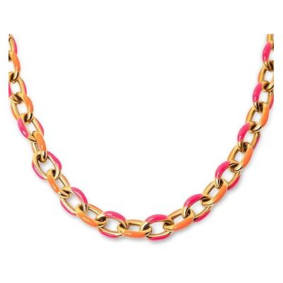 SINGULARU Collier Link. Chaîne en acier ou acier plaqué or, ornée de détails en émail. Longueur de 40 cm + 5 cm d'extension. Bijoux pour femme. Publicité SINGULARU Collier Link. Chaîne en acier ou acier plaqué or, ornée de détails en émail. Longueur de 40 cm + 5 cm d'extension. Bijoux pour femme. Publicité