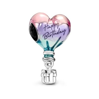 Pandora Moments Charm Montgolfière Joyeux Anniversaire en argent sterling avec émail transparent dégradé rose, violet et bleu - Publicité Pandora Moments Charm Montgolfière Joyeux Anniversaire en argent sterling avec émail transparent dégradé rose, violet et bleu - Publicité