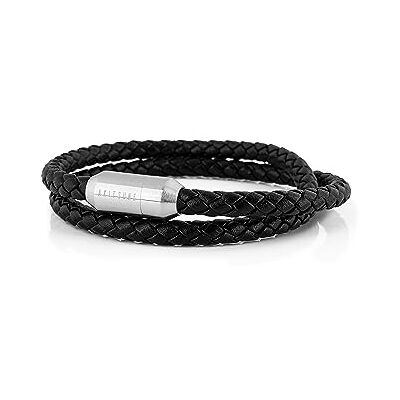 Akitsune Suprema Bracelet en Cuir magntique Bijoux de Bras Femmes Hommes Acier Inoxydable Bracelet Double enroulement Argent Noir 19,00 cm - Publicité Akitsune Suprema Bracelet en Cuir magntique Bijoux de Bras Femmes Hommes Acier Inoxydable Bracelet Double enroulement Argent Noir 19,00 cm - Publicité