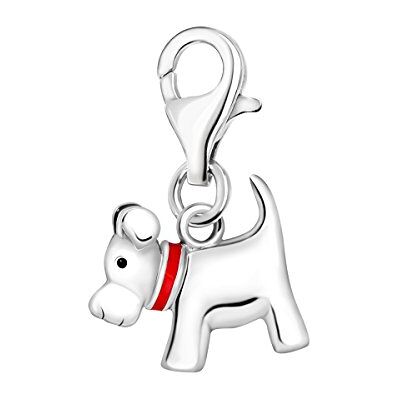 Quiges Charm Pendentif Breloque avec Fermoir Femme Plaqué Argent Chien 3D avec Collier en Émail Rouge - Publicité Quiges Charm Pendentif Breloque avec Fermoir Femme Plaqué Argent Chien 3D avec Collier en Émail Rouge - Publicité