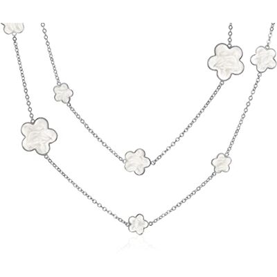 Bling Jewelry Longue Tasse Tasse Collier En Métal Pour Femmes Avec Fleur De Trèfle Àlanche En Plaqué Argent - Publicité Bling Jewelry Longue Tasse Tasse Collier En Métal Pour Femmes Avec Fleur De Trèfle Àlanche En Plaqué Argent - Publicité